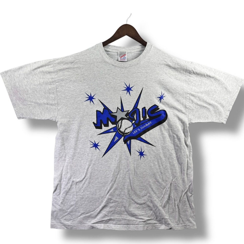 Jerzees Lee's Summit Magic Softball Baseball Men's T-Shirt XL Heather Gray